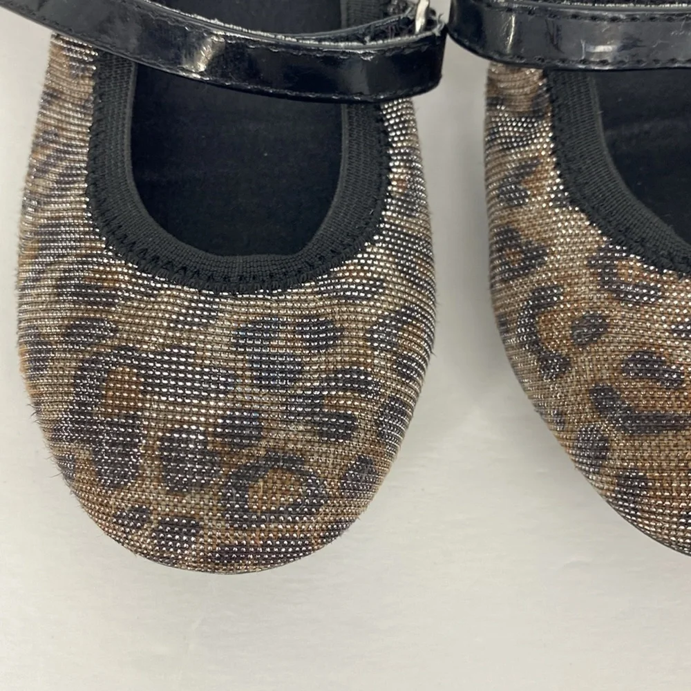 Stuart Weitzman Pali Casey Toddler Girl Sz 11 Leopard Print Ballet Flats Shimmer